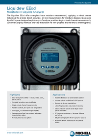 Thumbnail of document Data Sheet - LQD-MON/SYS LIQUIDEW EExd Moisture in Liquid Analyzer